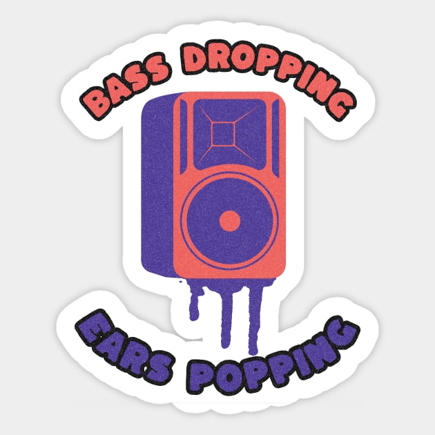 Bass Dropping, Ears Popping - Loud Music Sticker by JJ Art Space